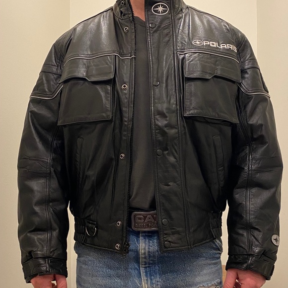 VTG Y2K Polaris Embroidered Leather Jacket - Picture 15 of 16